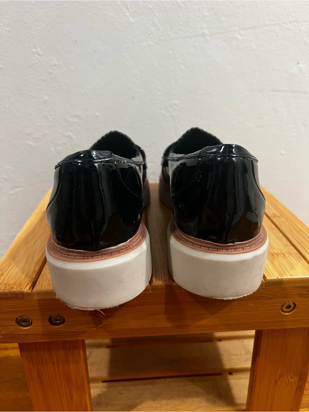 Clark’s Patent Leather Chunky Lug Sole Black Comfort Loafers 8 Preppy Academia - Picture 5 of 12